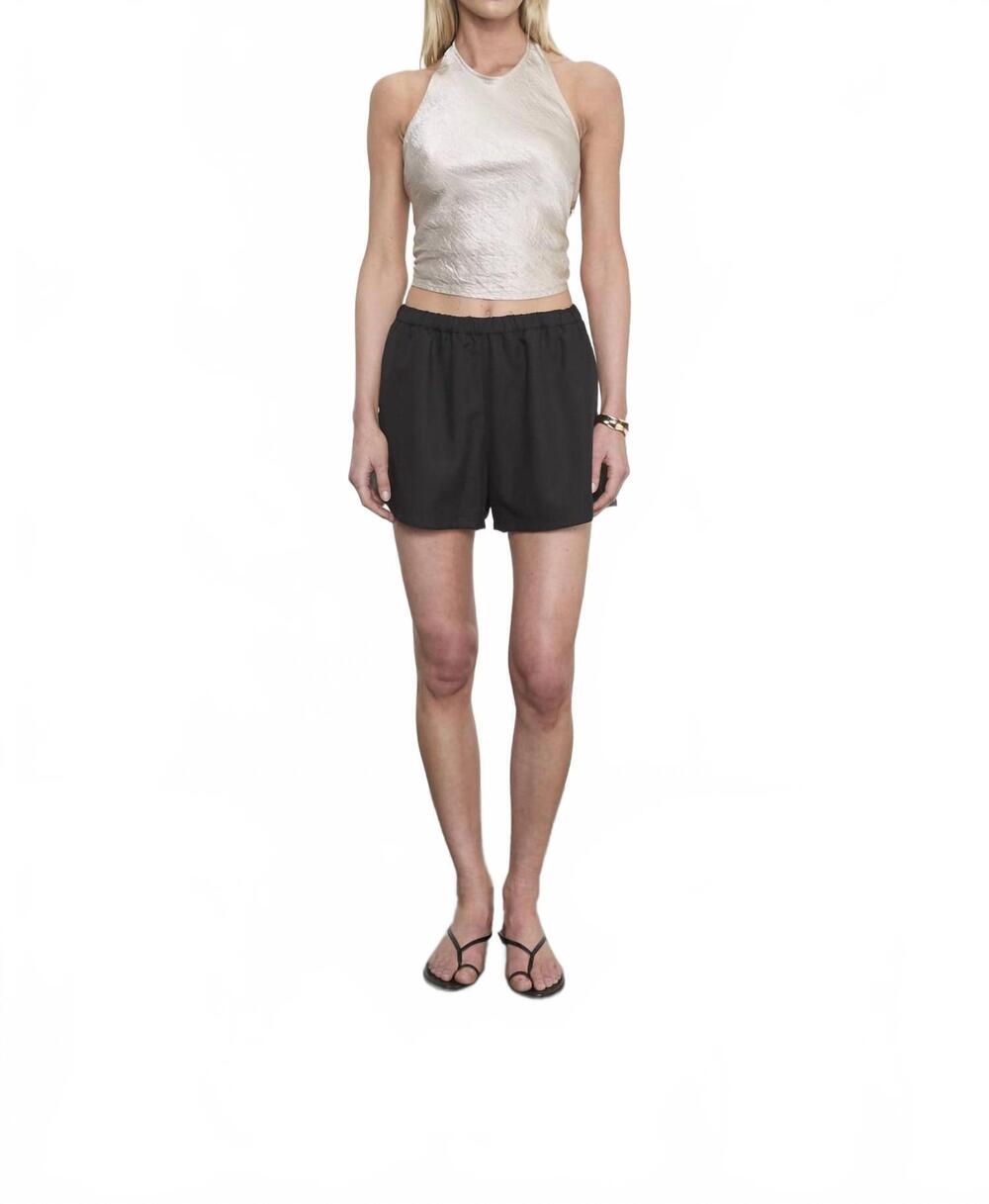 NEW ENZA COSTA textured satin halter scarf top in champagne